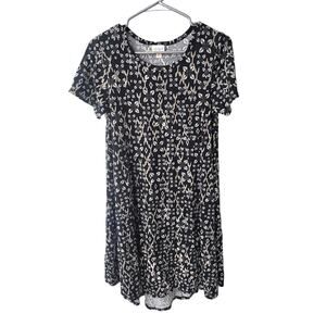 LuLaRoe Black, White, Gray and Tan Geometric Carly Dress - XS